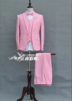 Roz rosu haine barbati costume modele masculino homme terno costume de scenă pentru cântăreți jacheta barbati sacou dance star stil de rochie