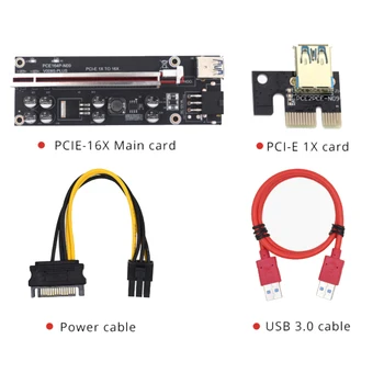 10 Buc VER009S Plus PCI-E PCIE Riser 009S 6pini PCI Express Card Adaptor Molex Cablu USB 3.0 1X 16X Extender