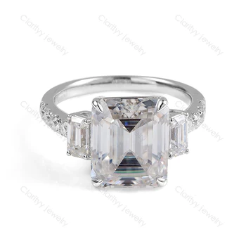 2021 Vânzare Fierbinte Design Personalizat de Bijuterii Super-Alb, Smarald Tăiat AUR de 14K Liber Moissanite Inel cu Diamant pentru Nunta Серьги кольцо