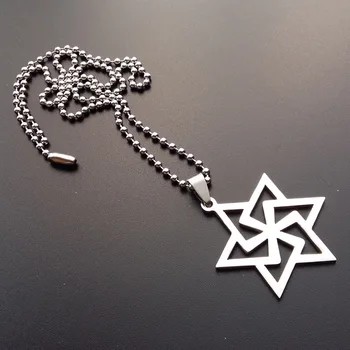 30 din Oțel Inoxidabil Israel Emblema Geometrice Rotunde Suprapuse, Triunghi, Hexagon Stea cu Șase colțuri Magic Simbol Colier bijuterii