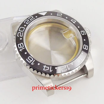 40 mm sticlă de safir negru bezel ceramica caz ceas se potrivesc miyota 8215 mingzhu 2813 circulație