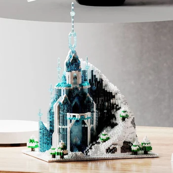 4842pcs+ Frozen Castelul de Diamant Blocuri Micro 3D DIY Model Disney Princess Elsa Mini Cărămizi Cifre Pentru Copil de Crăciun