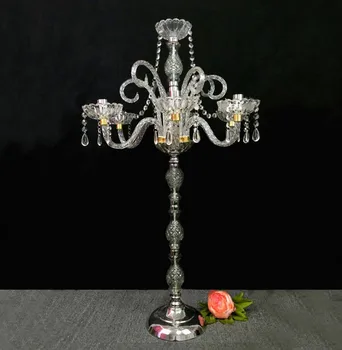 7 arme de nunta suport de lumanare cu pandantive de cristal K9 tort de nunta flori Acrilice sta nunta candelabre