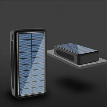 80000mAh Solar Power Bank USB 2 Baterii Externe călătorie în aer liber Solar rezistent la apa Încărcător de Mare capacitate Portabil Powerbank