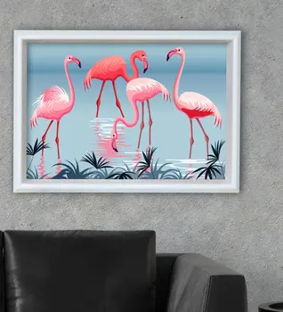 BK Cadou Flamingo Design Personalizat din Lemn Încadrată de Masă 46x66cm-1