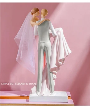 Cadou de Aniversare de nunta Iubitorii de Statuie Ornament Decor Acasă Rasina de Artizanat Cupluri Statuetă de Ziua Îndrăgostiților Cadouri Pentru soție