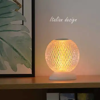 Cristal lampă de masă, de încărcare USB lumina de noapte Nordic acrilice lampa de masa decorativa, lampă, lampă de noptieră situat în Cartel, Italia