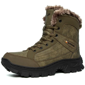 De Iarna Pentru Bărbați Bocanci Cu Blana Super Cald Zăpadă Glezna Cizme Impermeabile Munca Drumeții Pantofi Adidasi Cizme Scurte Plus Dimensiune 40-48