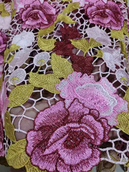 Frumusete model de floare broderie tesaturi din Africa ghipura cordon din dantela de inalta calitate, cablul de dantela tesatura femei rochie DIY dantele