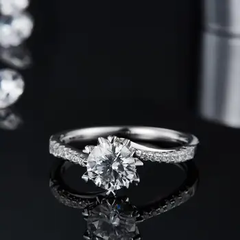 GEM de BALET Moissanite Fulg de nea Inel Pentru Femei Bijuterii de Nunta de Argint 925 Inele de Logodna cu Diamante 1Ct VVS1