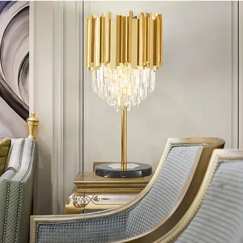 Moderne de cristal de lux lampa de birou lampa de podea dormitor lampă de noptieră living creative aur lampa de birou