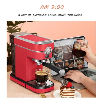 Noi italiene de Cafea Espresso 15 Bar, Mic Semi-automata de Abur Filtru de Cafea Spuma de Lapte Cu 1,1 L Rezervor de Apă Electrocasnice