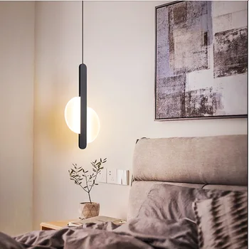 Nordic Noptiera Pandantiv cu LED-uri Lumini Moderne, Creative, Camera de zi Dormitor Lampa Restaurant Hotel Decorative de Iluminat Candelabru