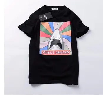 Noutatea 19ss Oameni Noi Mare Rechin vise dulci Tricouri Tricou Hip Hop Skateboard Street Bumbac T-Shirt Tee Top kenye #692