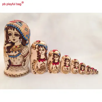 PB Jucaus sac Zece poveste frumoasă fată păpuși rusești jucărie din lemn set cadou de Ziua Îndrăgostiților acasă decorare HG29