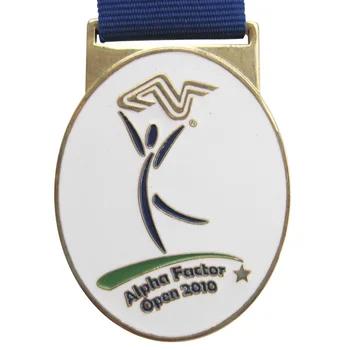 Personalizat Finisaj de Aur Medalion Medalie cu Forma de Panglica Nu MOQ k20086
