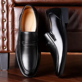 Pop Vogue Pantofi din Piele pentru Bărbați Încălțăminte Plat Mens Pantofi Casual Negru de Brand Masculin Încălțăminte Slip-on Om de Afaceri Pantofi A2766