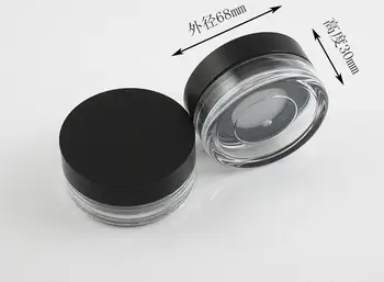 Pudra Recipient cu Elastic Ecran Ochiurilor de Plasă Negru Flip Capac Sită Borcan Cutie de Pulbere Cosmetice Caz SN507
