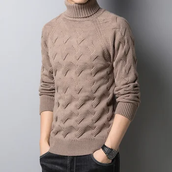 Pulover guler Barbati tendință Slim 2021 nou toamna și iarna moda pulovere groase NJ3NK01-643