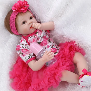 Renăscut baby doll real în viață bebe renăscut fata de copilul silicon bonecas jucărie cadou de 22 inch copii cadou