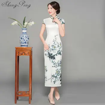 Rochie tradițională Chineză Timp Cheongsam Qipao Rochii Halat Chinoise Stil Oriental Nunta Qi Pao Asiatice Formale pentru Femei CC495