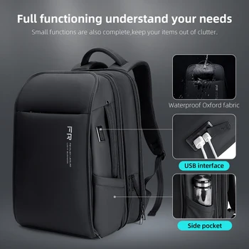Rowe Nouă bărbați Impermeabil rucsac Mare capacitate Expandable backpack 17.3 inch laptop sac de Încărcare USB de afaceri rucsac de Călătorie