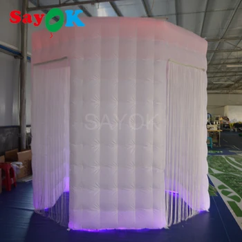 SayOK Gonflabile Photo Booth Octogon(2 Usi) 8ftx8ft cu 17-culoare Lumina LED-uri Gonflabile Fondul Cabina Foto Nunta