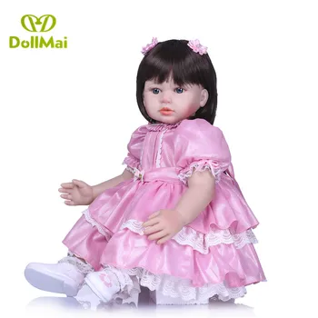 Silicon Renăscut Baby Doll Jucării 58cm Princess Toddler Copii, Cum ar fi în Viață Bebe Fete Brinquedos copil Cadou de Ziua bonecas