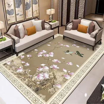Stil Chinezesc Covor Camera De Zi Dormitor Dreptunghiulară Decorative Non-Alunecare Mat Moale