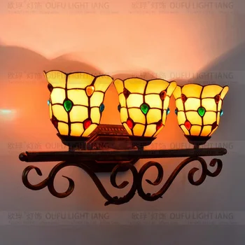 Tiffany moda stil European lampă de perete Baroc Bohemia oglindă lumina rustic de pat lămpi de iluminat