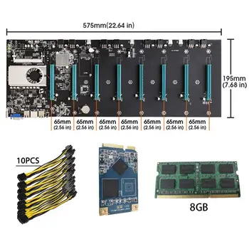 Un Set BTC-S37 Minieră miner Rig Placa de baza 8 Grafică Sloturi pentru Carduri+1800W PSU+4G/8G DDR3+8pini Cablu de Alimentare+128G mSATA SSD