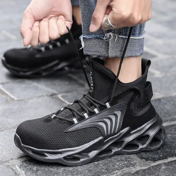 Vara Noi de Pantofi pentru Bărbați din Oțel Picior Anti-Sparge Anti-Stab de Siguranță Pantofi Ușoare Confortabil în aer liber Protecție Cizme de Lucru