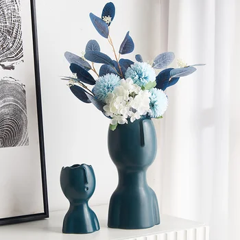 Vaza ceramica, Sculptura Arta Moderna Caracter Model de Camera de zi de Decorare Decor de Masă Accesorii, Vaze pentru Flori, Cadouri