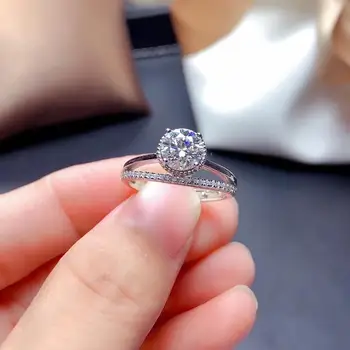 În 2020, cele mai noi trosnituri moissanite inel de piatră prețioasă pentru femei bijuterii inel de logodna pentru nunta de argint 925 inel cadou